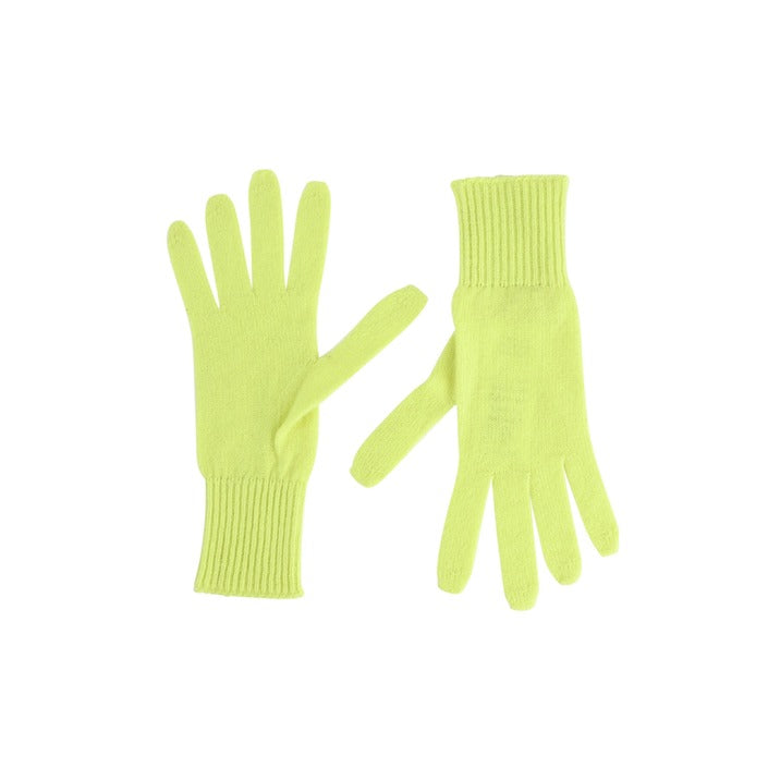 Crown of Edinburgh Cashmere - Crown of Edinburgh Cashmere Womens Short Gloves COE 001 NEON YELLOW