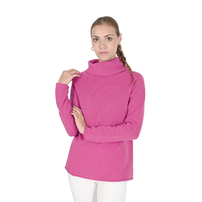 Crown of Edinburgh Cashmere - Crown of Edinburgh Cashmere Womens Turtleneck Sweater COE 0018 FUSHIA