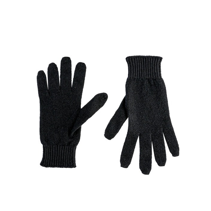 Crown of Edinburgh Cashmere - Crown of Edinburgh Cashmere Womens Short Gloves COE 001 BLACK