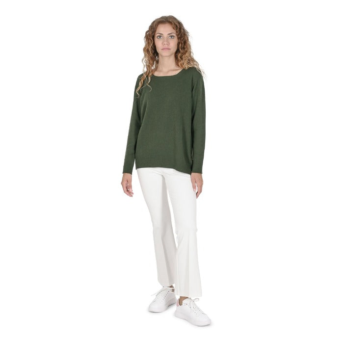 Crown of Edinburgh Cashmere - Crown of Edinburgh Cashmere Womens Square Neck Sweater COE 006 OLIVE GREEN