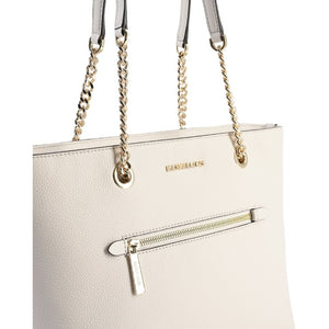 Michael Kors - Michael Kors Medium fornt zip Chain Tote Bag 35F2GTTT2L LT CREAM