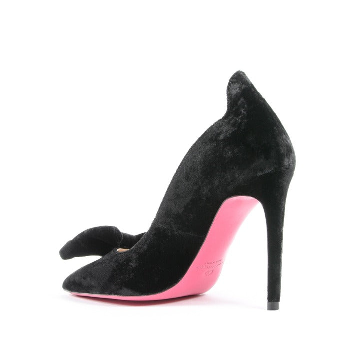 Dee Ocleppo - Ladies Velvet Bow Pump - Black