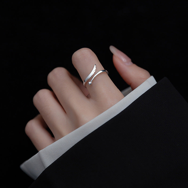 Angel Wings Love Heart-shaped Ring Simple Ins