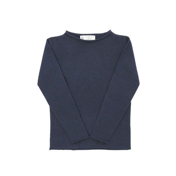 Crown of Edinburgh Cashmere - Crown of Edinburgh Cashmere Womens Boat Neck Sweater COE 0025 NAVY BLUE