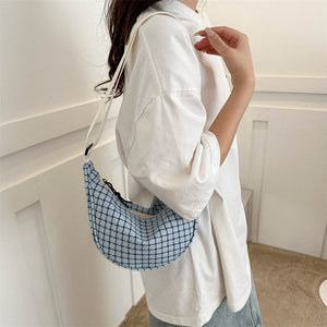 Plaid Trendy Casual Simple Shoulder Crossbody Dumpling Women's Bag