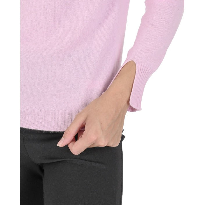 Crown of Edinburgh Cashmere - Crown of Edinburgh Cashmere Womens Turtleneck Sweater COE 0023 PINK