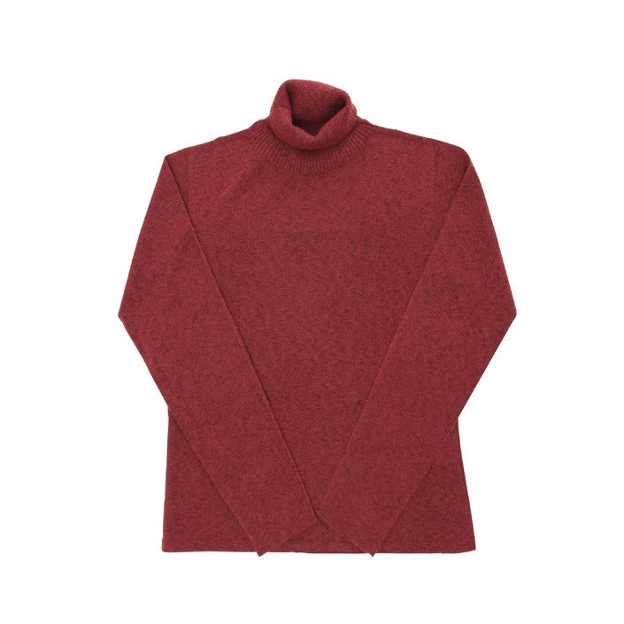 Crown of Edinburgh Cashmere - Crown of Edinburgh Cashmere Womens Turtleneck Sweater COE 0020 DARK RED