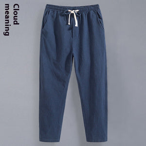 Men's Loose Plus Size Sports Straight Pants Linen Pants Men's Casual Pants