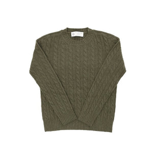 Crown of Edinburgh Cashmere - Crown of Edinburgh Cashmere Womens Round Neck Sweater COE 0033 KHAKI