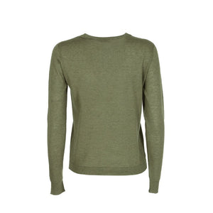 Crown of Edinburgh Cashmere - Crown of Edinburgh Cashmere Long Sleeve ART 004 GREEN LETTER L