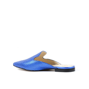 19V69 ITALIA by VERSACE 19.69 ABBIGLIAMENTO SPORTIVO S.R.L. - 19V69 Italia Womens Slide LamÃ¨ Blue 4747 SABOT TRAF LAM BLU