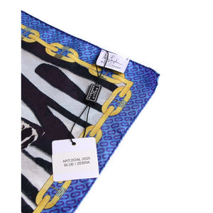 Dee Ocleppo - Dee X Ashley Longshore Blue Zebra Silk Scarf