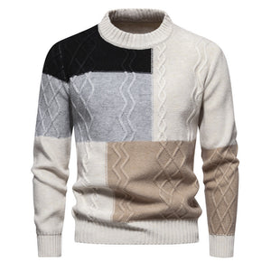 Color-block Crew Neck Knitwear For Men