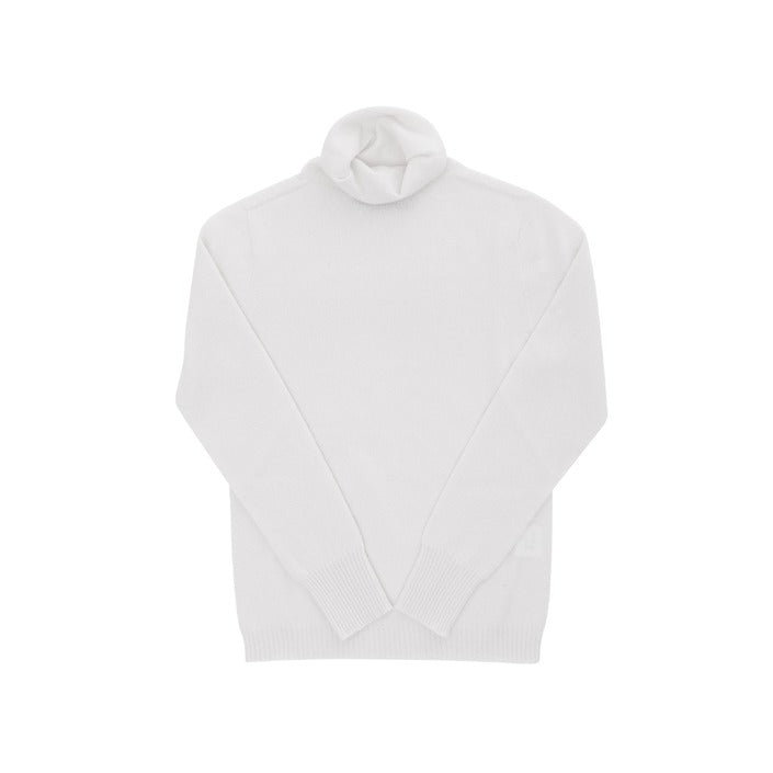 Crown of Edinburgh Cashmere - Crown of Edinburgh Cashmere Womens Turtleneck Sweater COE 0023 OFF WHITE