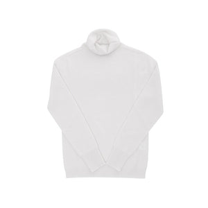 Crown of Edinburgh Cashmere - Crown of Edinburgh Cashmere Womens Turtleneck Sweater COE 0023 OFF WHITE