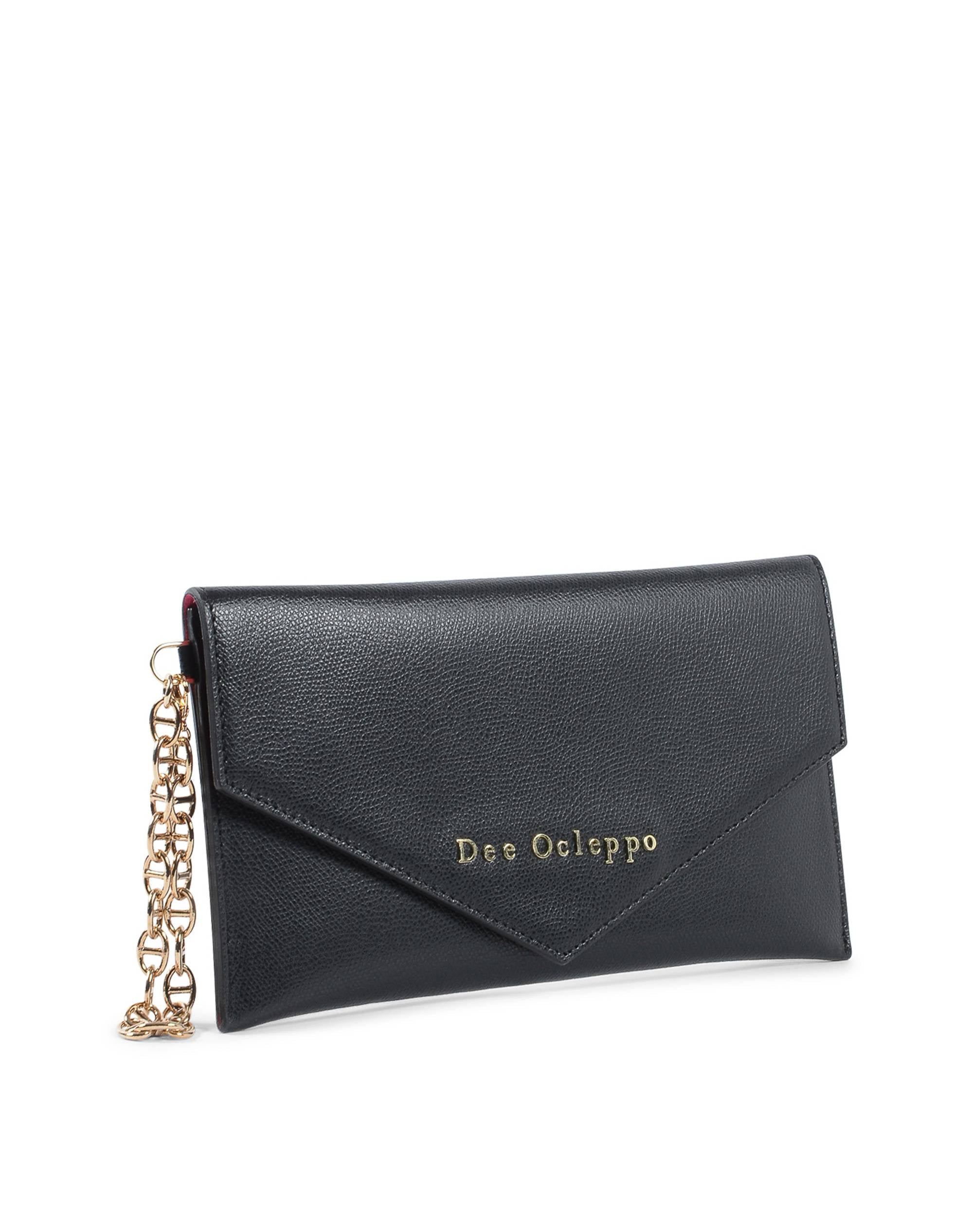 Dee Ocleppo Womens Clutch DC220 LOGO PALMELLATO BLACK