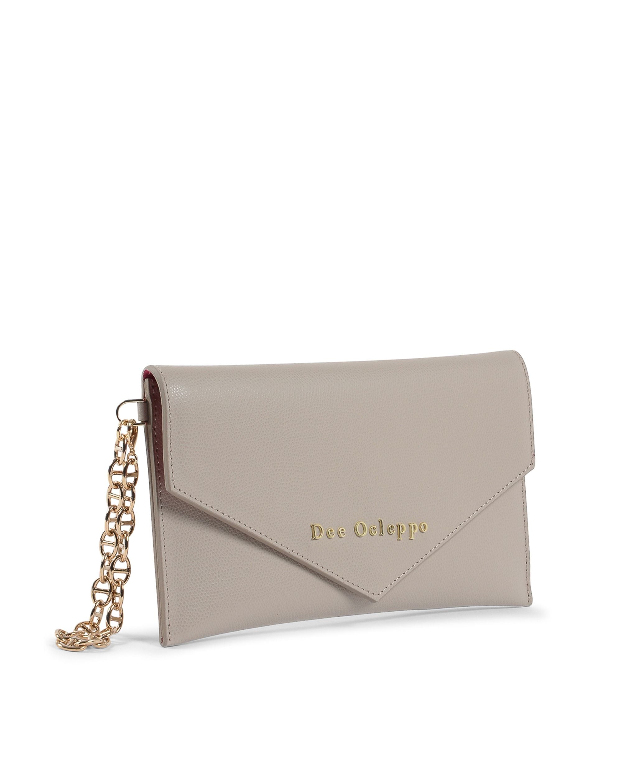 Dee Ocleppo Womens Clutch DC220 LOGO PALMELLATO TAUPE