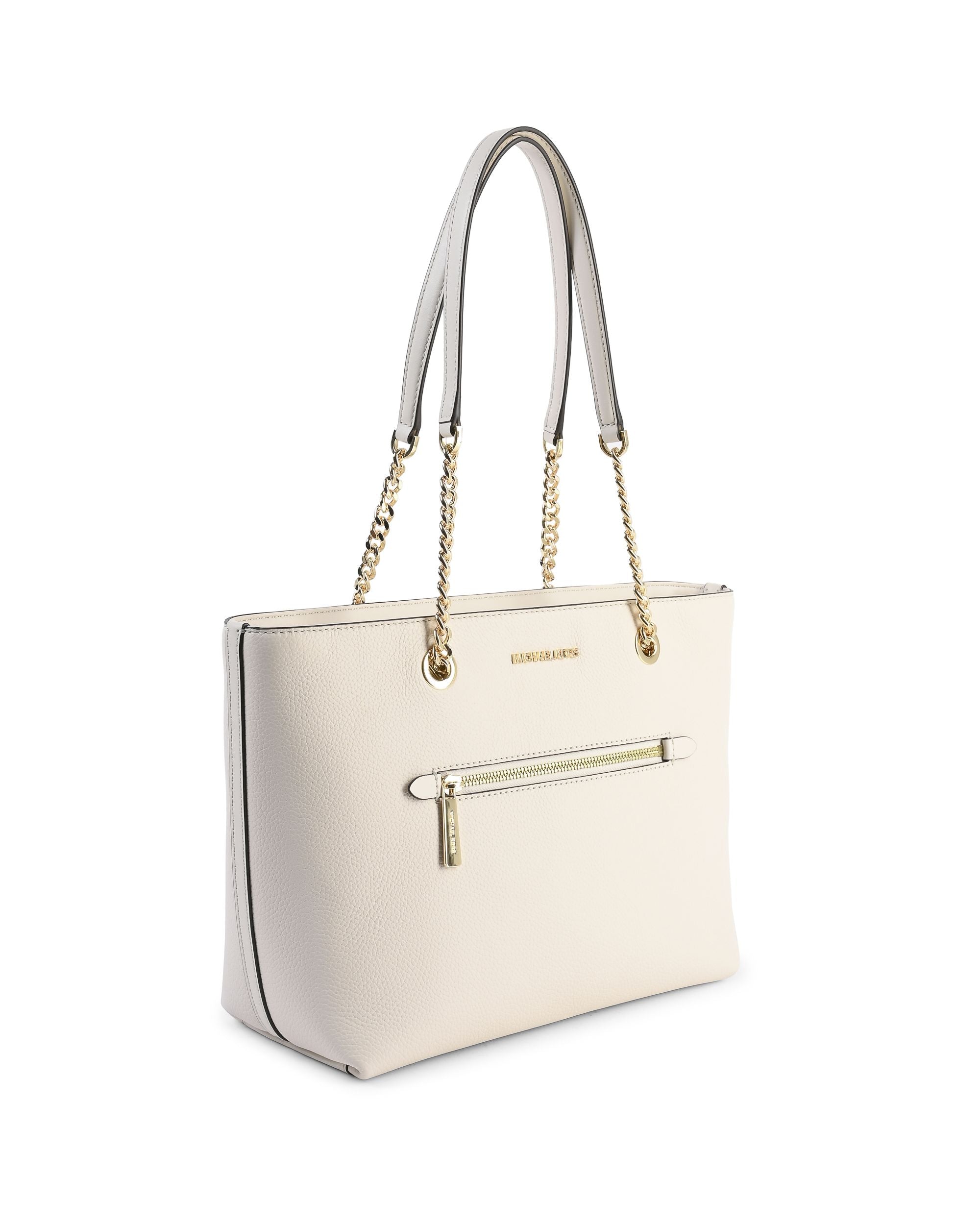 Michael Kors Medium fornt zip Chain Tote Bag 35F2GTTT2L LT CREAM