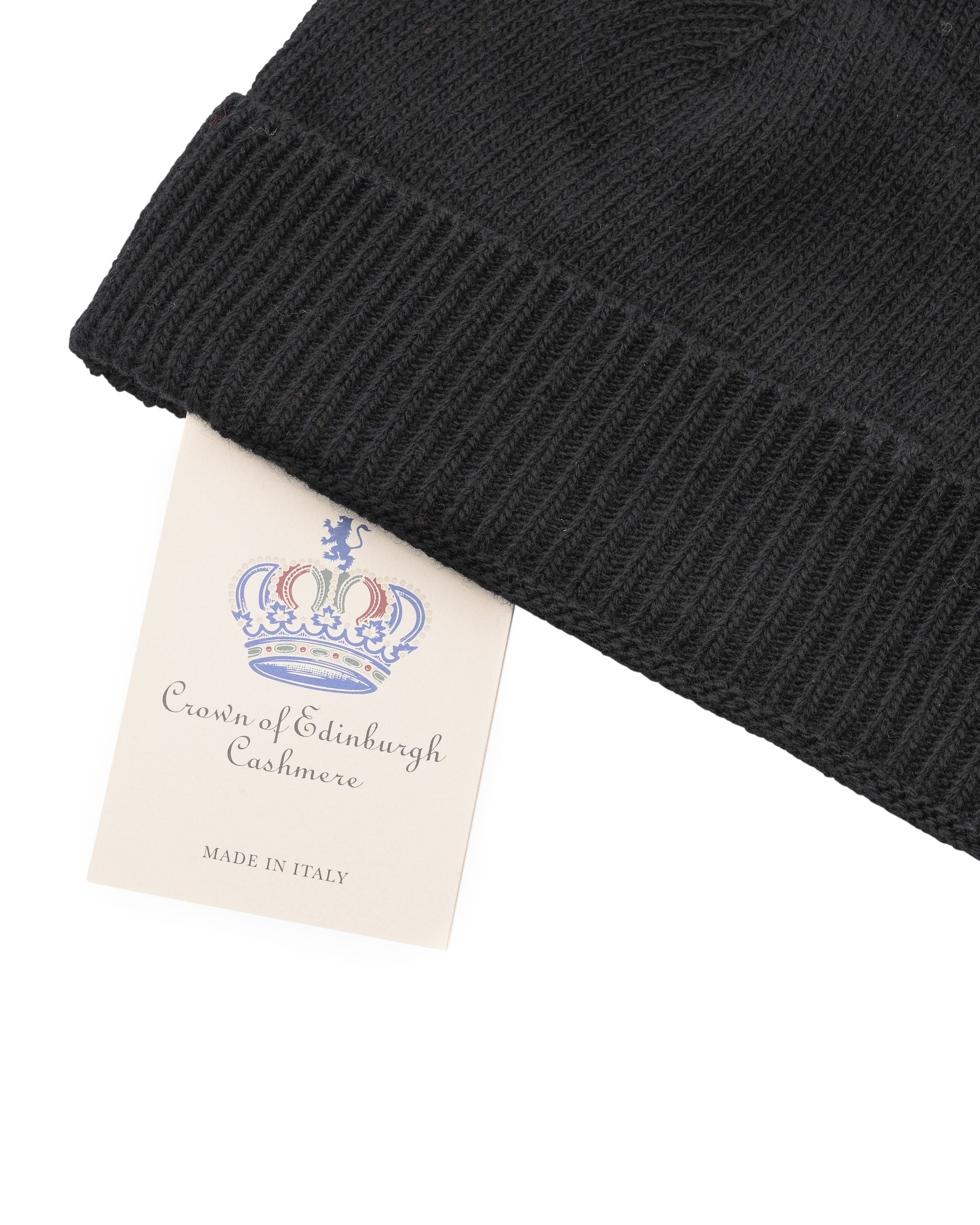 Crown of Edinburgh Cashmere Womens Classic Beanie COE 004 BLACK