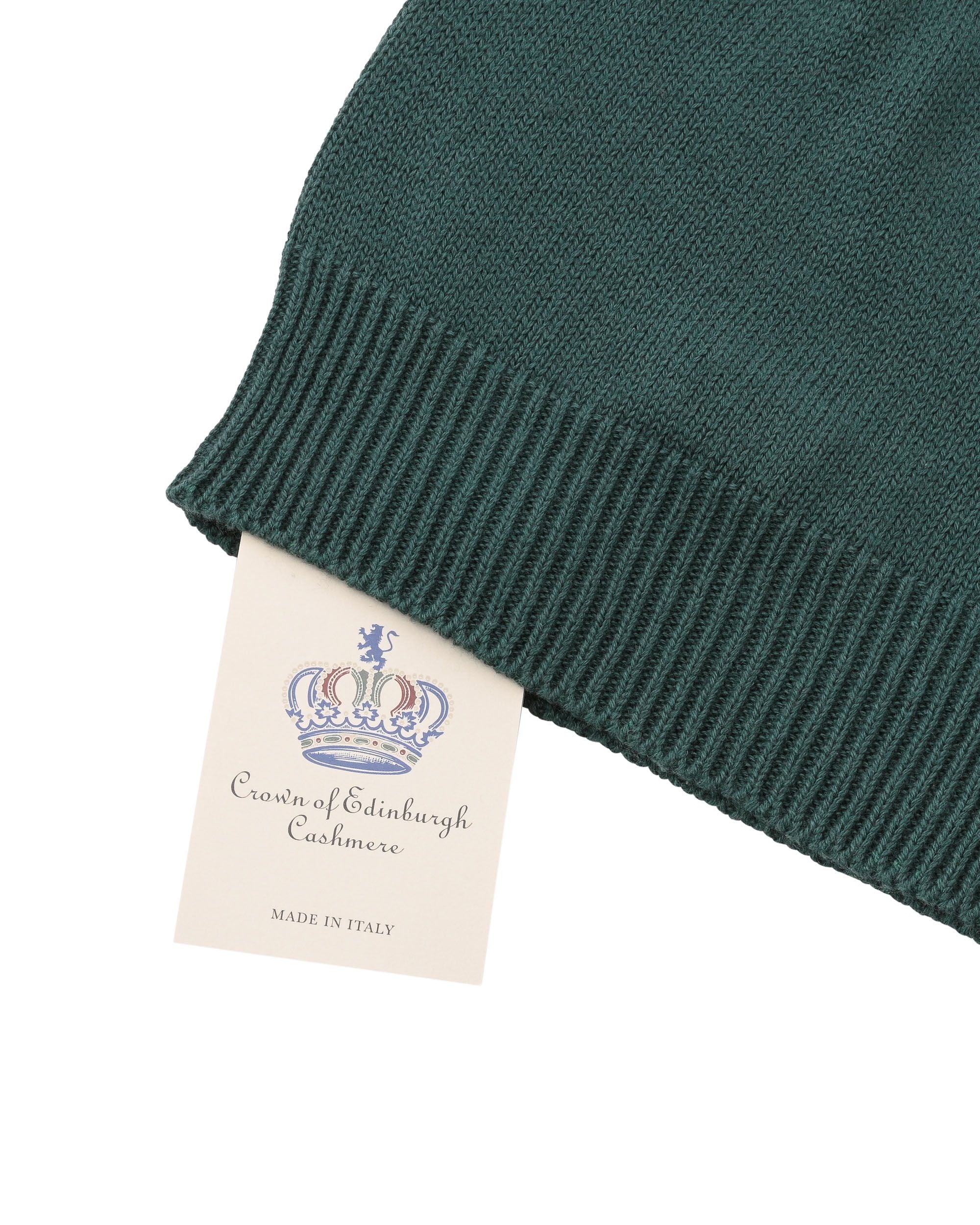 Crown of Edinburgh Cashmere Womens Cuffed Beanie COE 0048 BOTTLE GREEN