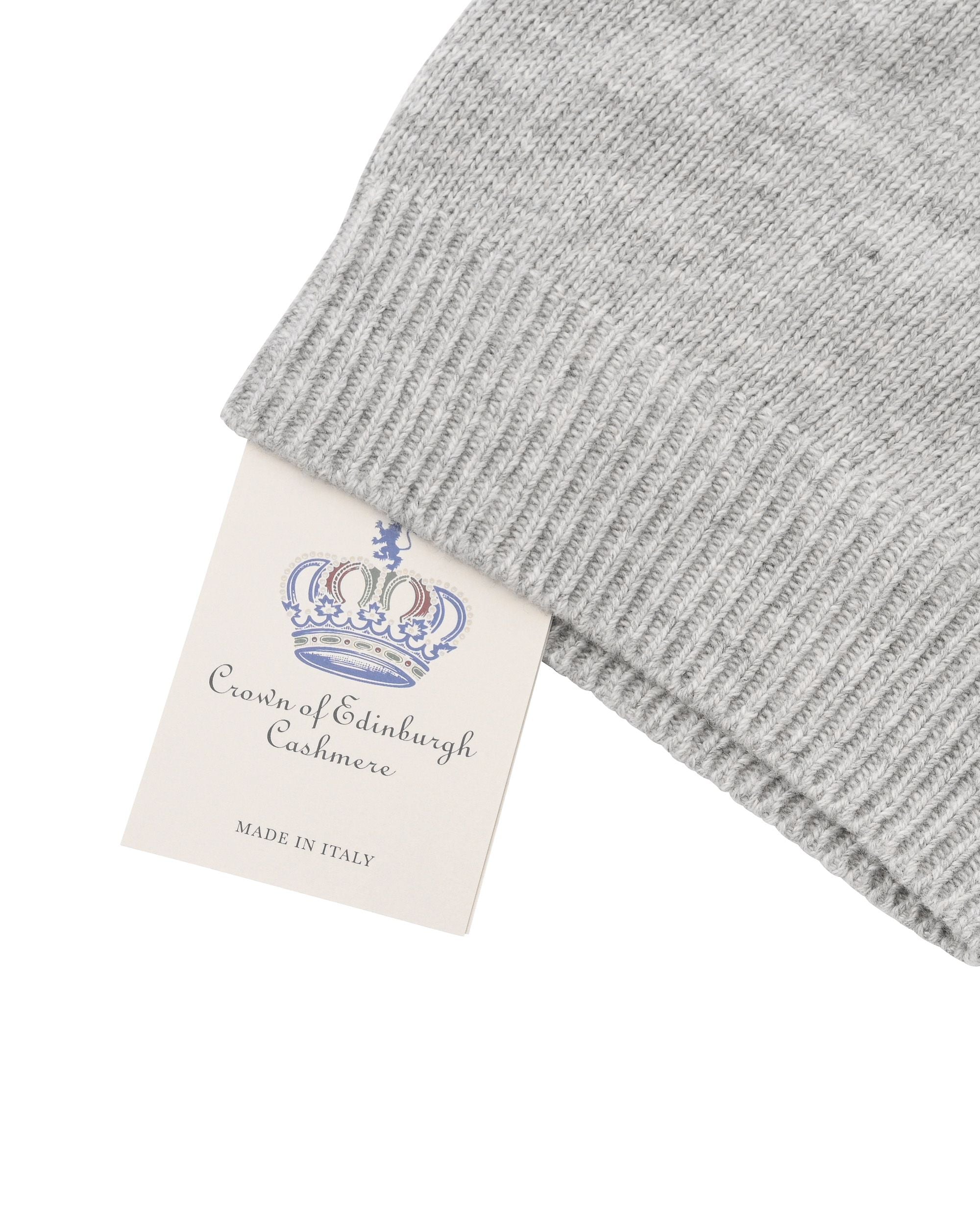 Crown of Edinburgh Cashmere Womens Cuffed Beanie COE 0048 PEARL GREY