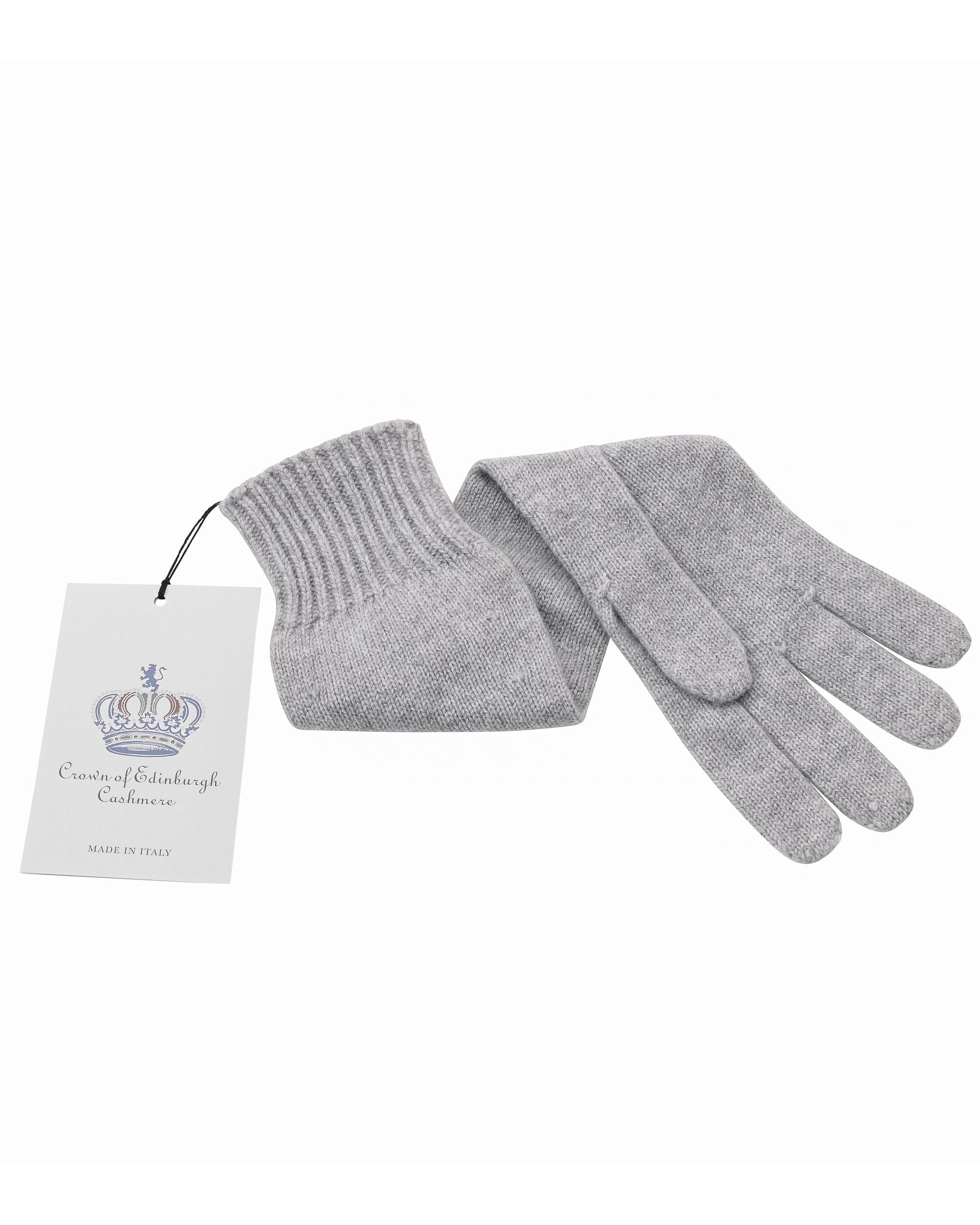 Crown of Edinburgh Cashmere Womens Long Gloves COE 002 PEARL GREY