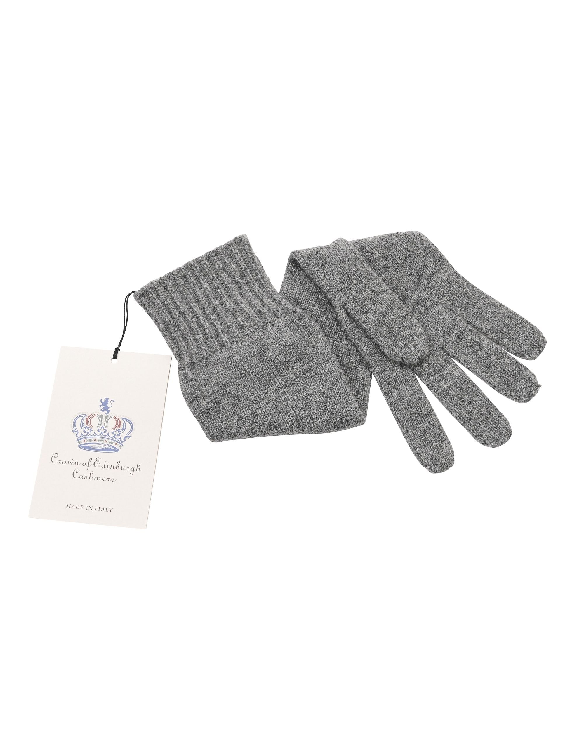 Crown of Edinburgh Cashmere Womens Long Gloves COE 002 SMOG