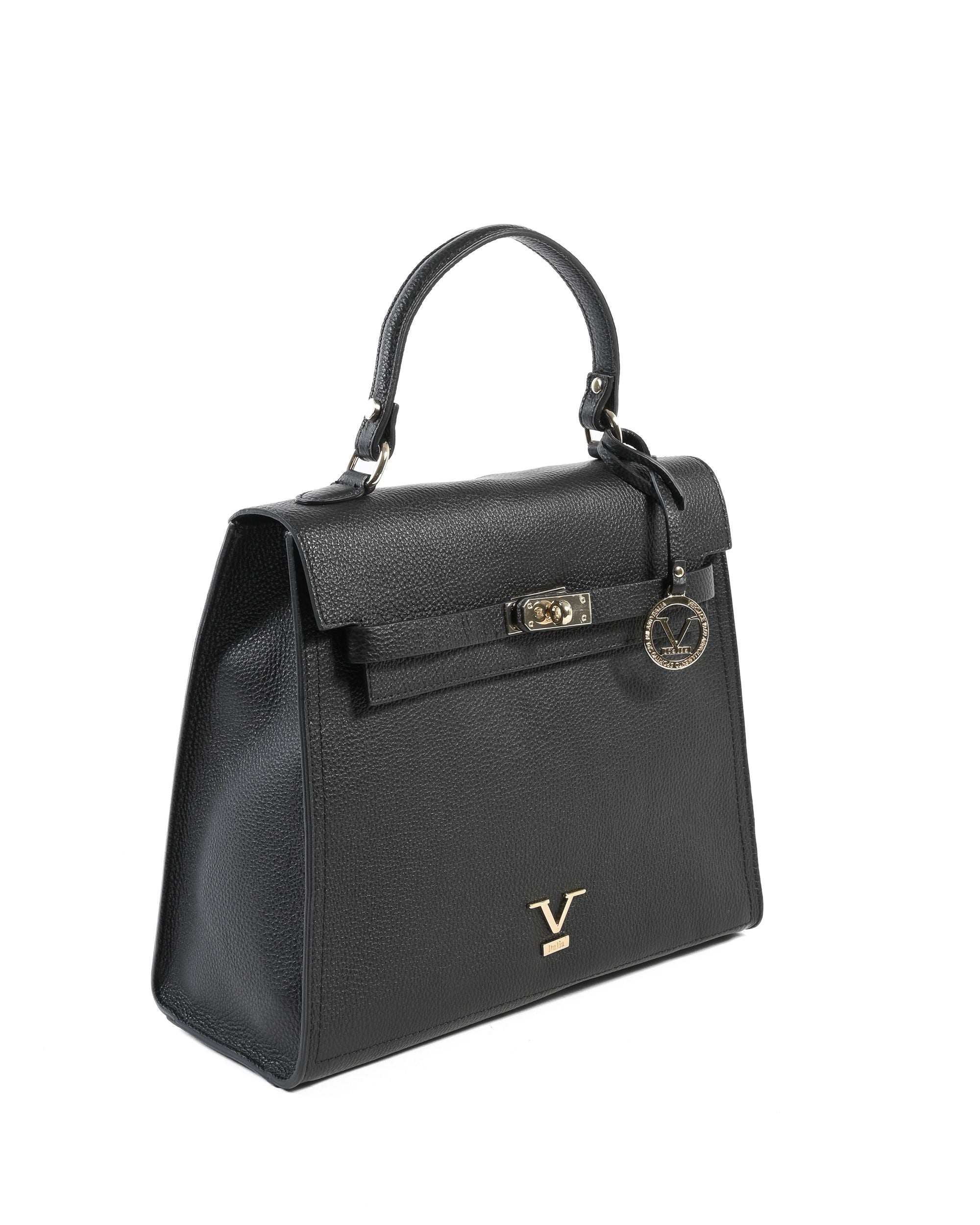 V Italia Womens Handbag Black BG12010 DOLLARO NERO